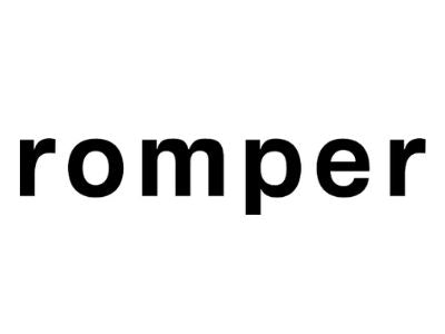 Black "romper" text on white background.