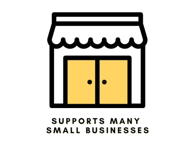 A diverse group of small business owners collaborating, showcasing their products and services to promote community support.